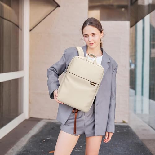 GOLF QUALITY Slim Laptop Backpack for Women Lightweight Business Backpack for Women Computer Bag Purse for Commuting Fit 14Inch Apricot - Image 3