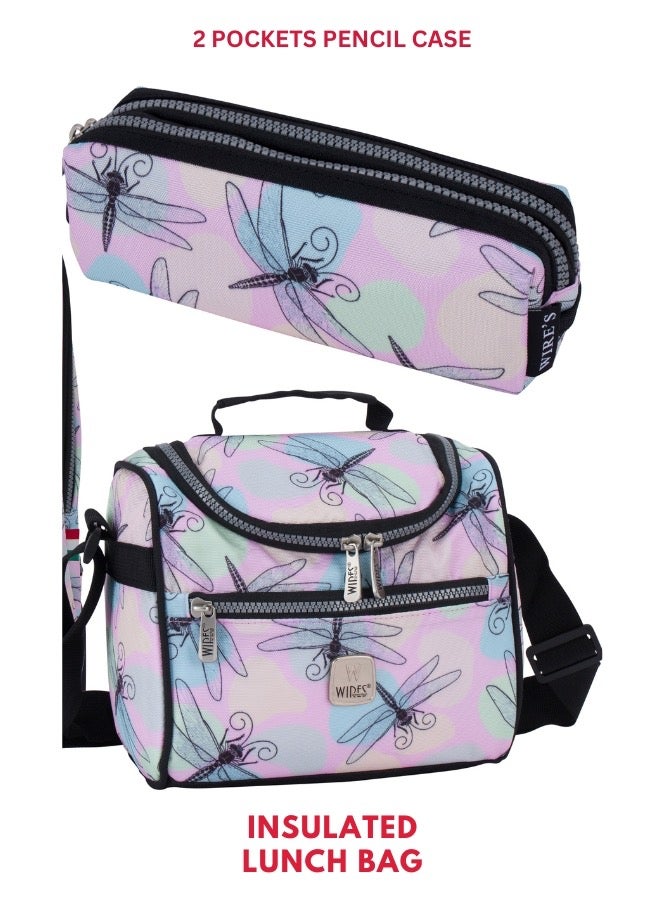 Wires 3 Piece Kids School Trolley Bag laptop compartment Big Wheels With Lunch bag & Pencil Case - Image 5