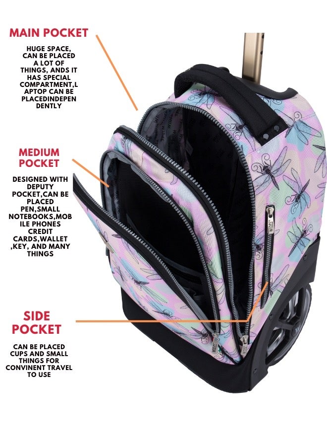 Wires 3 Piece Kids School Trolley Bag laptop compartment Big Wheels With Lunch bag & Pencil Case - Image 4