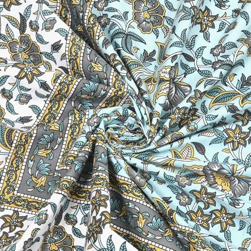 elanorhomes 240 TC Cotton Single Size Bedsheet | Hand Printed | Ultra-Soft & Skin-Safe | Breathable Summer Comfort | 60x90 inches with 1 Pillow Cover (Seashell) - Image 3