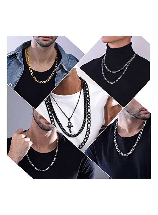 ChainsPro Figaro Chain,Womens Mens Chain Necklace 316L Stainless Steel/18k Gold Plated/Black,3/4/5/6/8/9/12/13mm Width,14-30 inches(Pouch Velvet+Gift Box)  - Image 3