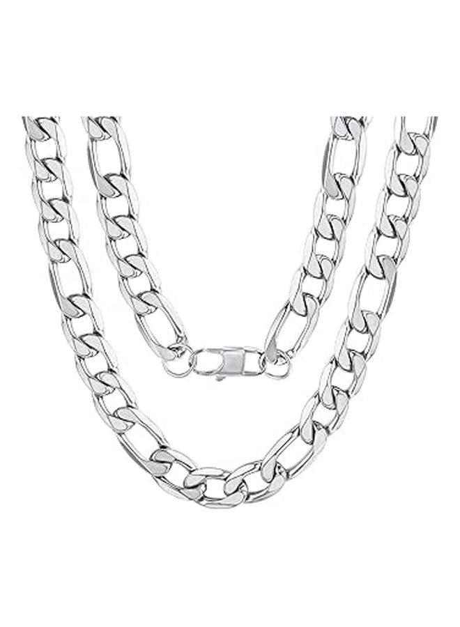 ChainsPro Figaro Chain,Womens Mens Chain Necklace 316L Stainless Steel/18k Gold Plated/Black,3/4/5/6/8/9/12/13mm Width,14-30 inches(Pouch Velvet+Gift Box)  - Image 1