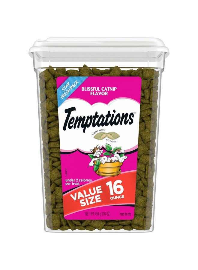 Temptations Classic Crunchy and Soft Cat Treats Blissful Catnip Flavor, 16 oz. Tub - Image 1