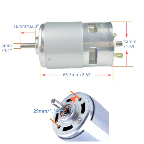 CHANCS محرك كهربائي CHANCS 775 DC 12V 10000RPM 24V 20000RPM مع حامل مقعد محرك DC صغير بالفرشاة - Image 2