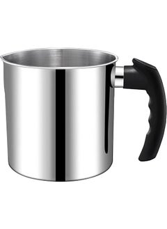 Garlo Candle Making Pouring Pot, 1.3L Double Boiler Wax Melting Pot, 304 Stainless Steel Candle Making Pitcher, Silver Color with Heat-Resistant Handle and Dripless Pouring Spout Design  - Image 1