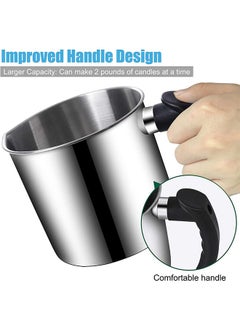 Garlo Candle Making Pouring Pot, 1.3L Double Boiler Wax Melting Pot, 304 Stainless Steel Candle Making Pitcher, Silver Color with Heat-Resistant Handle and Dripless Pouring Spout Design  - Image 3