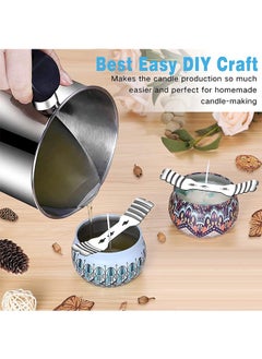 Garlo Candle Making Pouring Pot, 1.3L Double Boiler Wax Melting Pot, 304 Stainless Steel Candle Making Pitcher, Silver Color with Heat-Resistant Handle and Dripless Pouring Spout Design  - Image 5