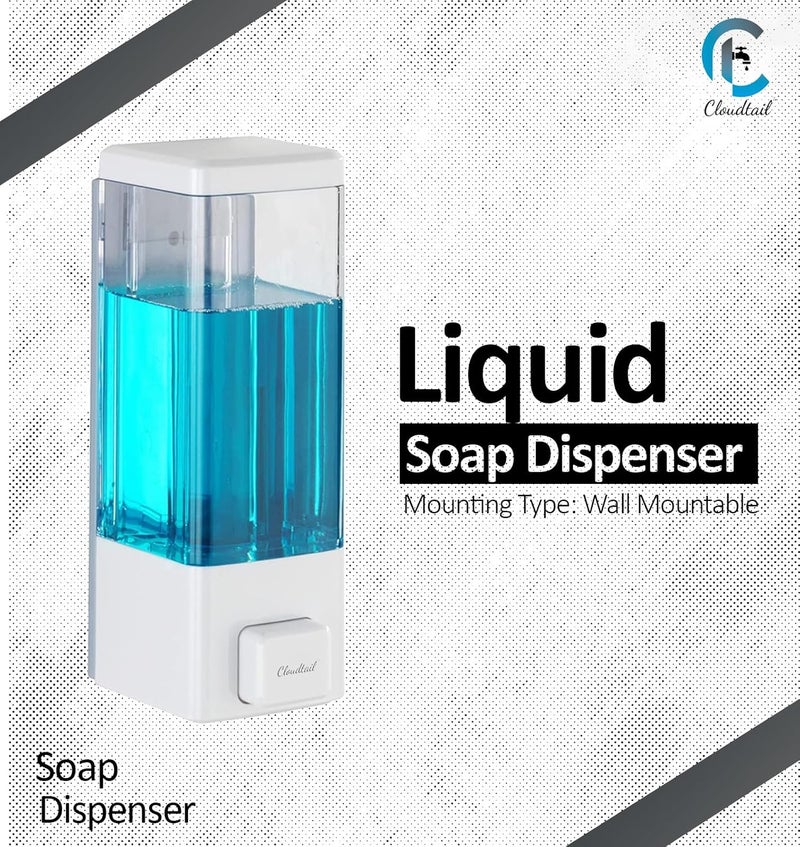 Cloudtail Cloudtail Soap DispenserPush ButtonHand WashGelFoamDish WashLiquidLotionShampooSanitizerConditionerWall MountIdeal for KitchenBathroomMaterialABSPlasticSize350mlColorWhtSet of 1  - Image 2