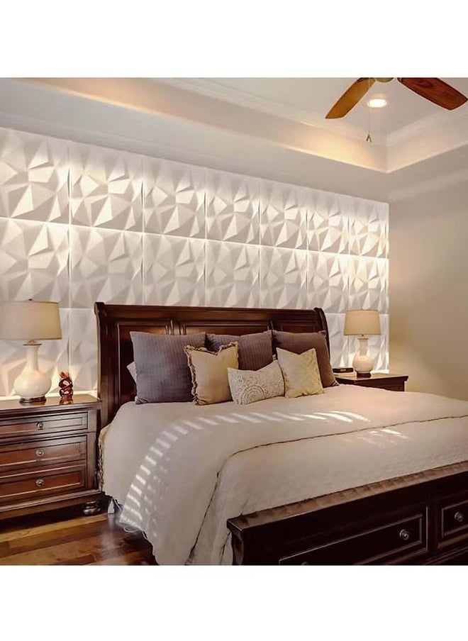 تخيل - 12 قطعة 3D لوحات الحائط ، 3D الملمس PVC ورق الجدران ، الماس تصميم غطاء الجدار الزخرفية ، كل 30x30cm - Image 1