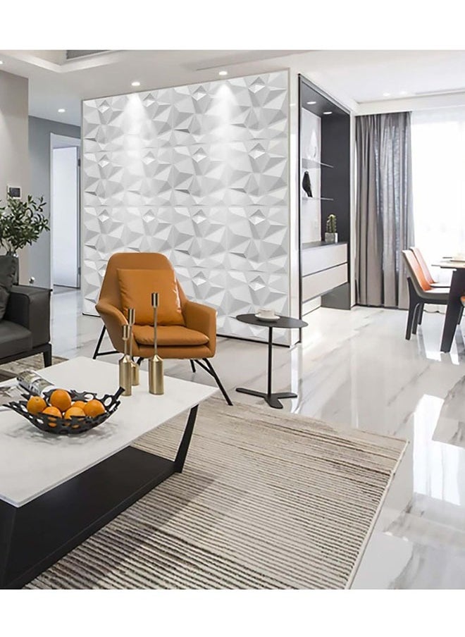 تخيل - 12 قطعة 3D لوحات الحائط ، 3D الملمس PVC ورق الجدران ، الماس تصميم غطاء الجدار الزخرفية ، كل 30x30cm - Image 1