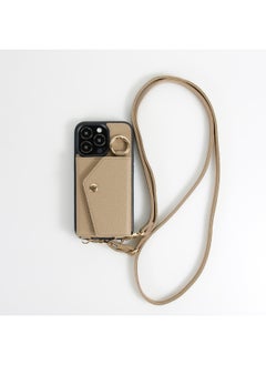For AppleFor Iphone14 15 16Pro Max Plus For SamsungGalaxy Multi Card Slot Lanyard Phone Case-Color:light Brown-Applicable Model:xperia Ace III