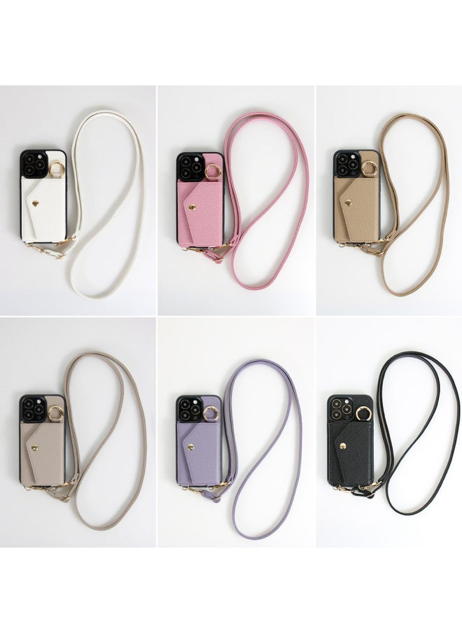 Generic - For AppleFor Iphone14 15 16Pro Max Plus For SamsungGalaxy Multi Card Slot Lanyard Phone Case-Color:light Brown-Applicable Model:xperia Ace III - Image 1
