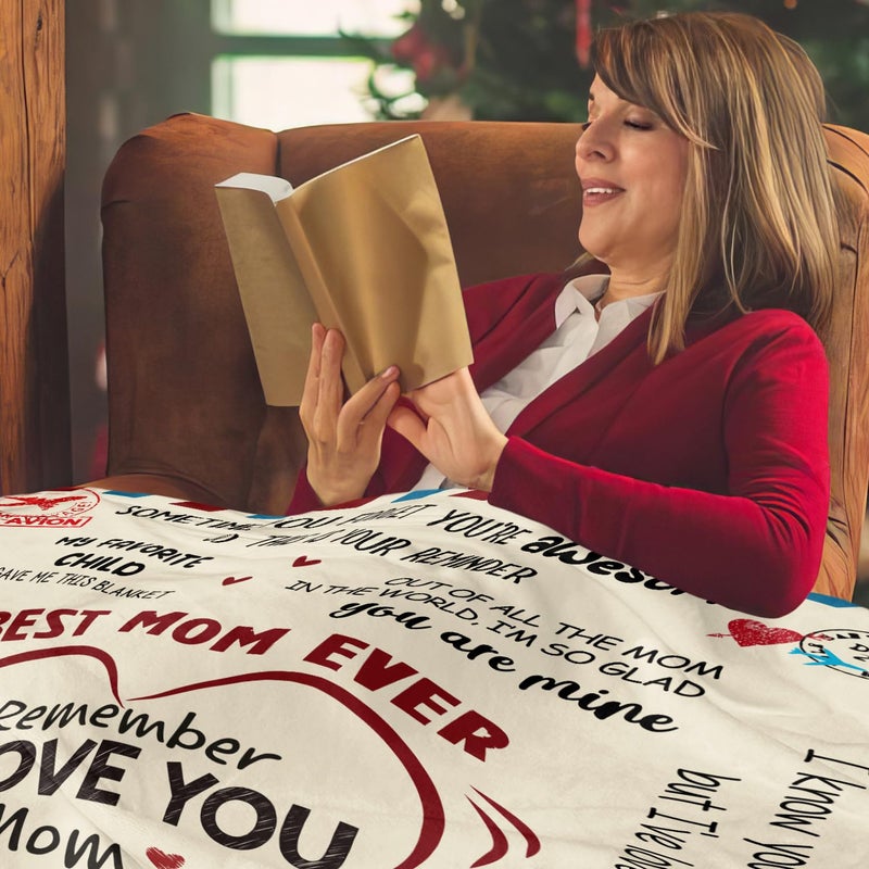 GEEMBI Christmas Birthday Gifts for Mom - Super Soft Fleece Throw Blanket for Couch Bed 60x80 in - Mom Birthday Gifts from Daughter Son, Mama Gift for Mother, Lightweight Fleece Blanket for Women - Image 5