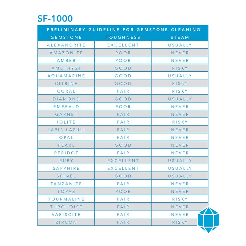 Steamfast منظف المجوهرات بالبخار Steamfast SF-1000 JULE، إضاءة LED، خالي من المواد الكيميائية، وقت تشغيل 15 دقيقة، أبيض - Image 3