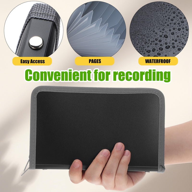 A6 Mini Portable Expanding File Organizer Folder With Inner Pages Gray Trim 2 Pack - Image 4