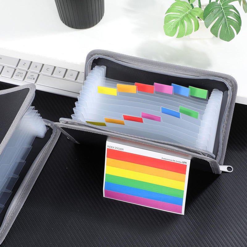 A6 Mini Portable Expanding File Organizer Folder With Inner Pages Gray Trim 2 Pack - Image 5