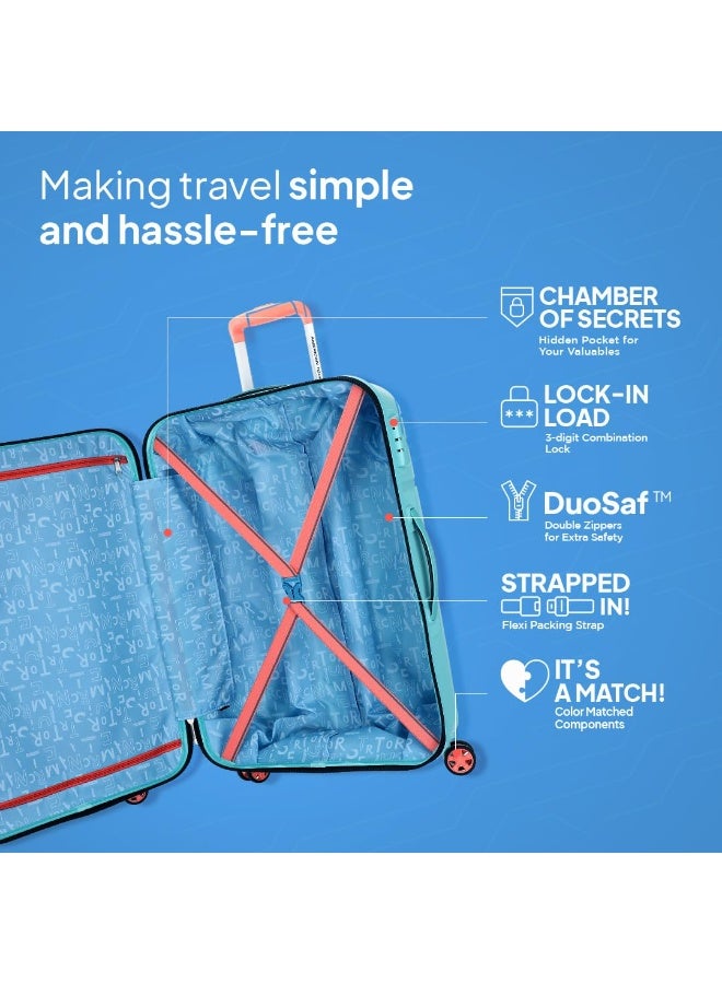 American Tourister Upland Sport 55 CM Small Carry-On Luggage, Polypropylene (PP) Hardside 8 Wheels Spinner Luggage with Combination Lock, Suitcase/Trolley Bag for Travel - Blue - Image 4