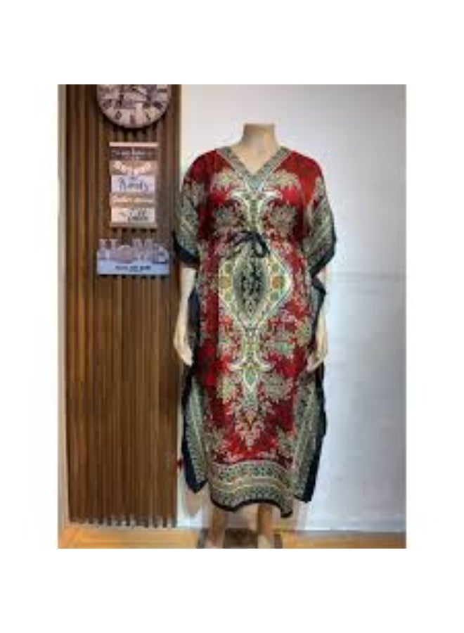 Women's Short Kaftan Hippy Boho Maxi Dress Caftan Top Tunic Dress Gown Free Size - Image 2