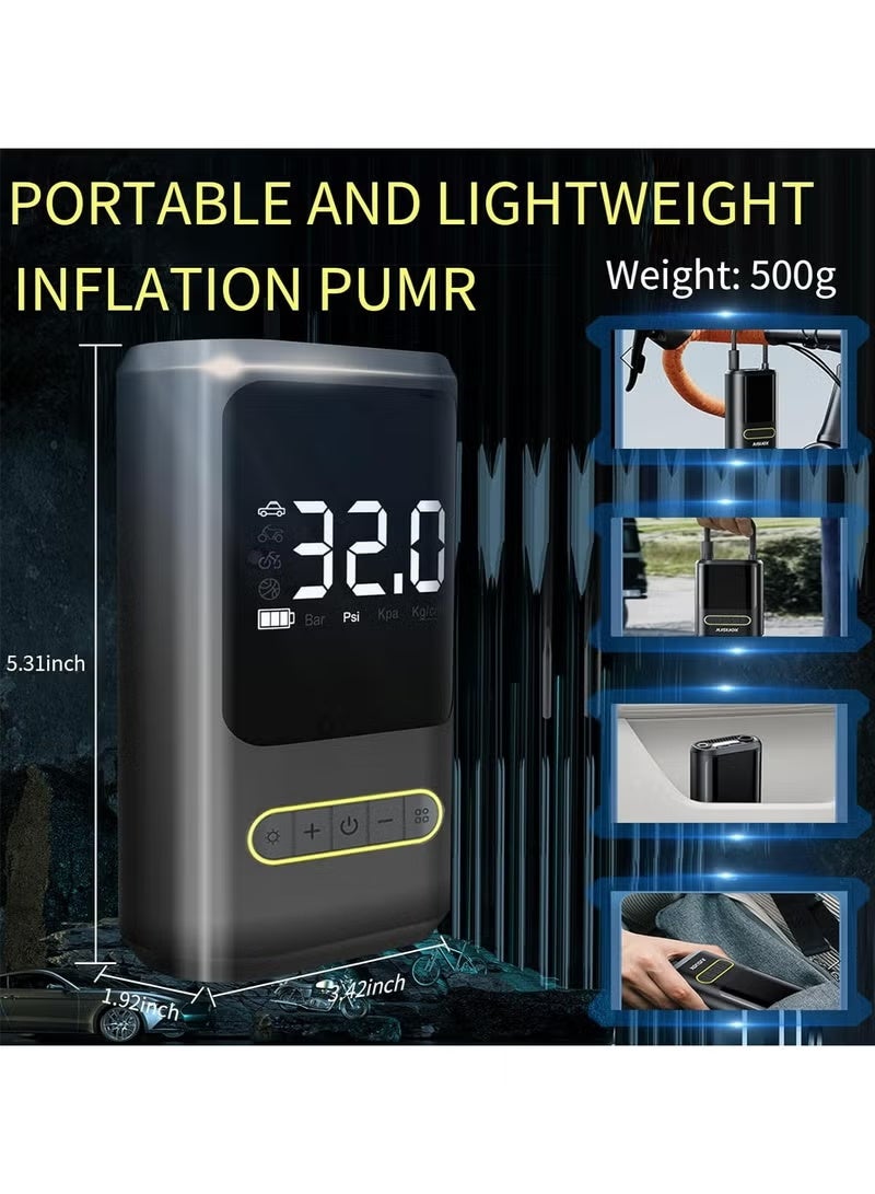 Tire Inflator Portable Air Compressor 4000mAh 150PSI Cordless Air Pump for Car Tires Electric Bike Tire Pump for Car Motorcycle Bicycle Ball with Pressure Gauge LED Light - Image 5