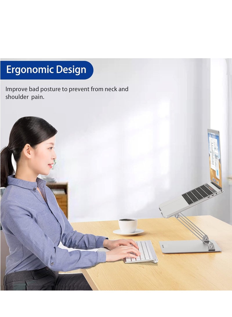 BSEN LS10 Adjustable Comfortable Aluminum Laptop Stand Notebook Computer Riser Compatible with MacBook Air Pro Dell Watch Lenovo 25 36cm Aluminum - Image 3