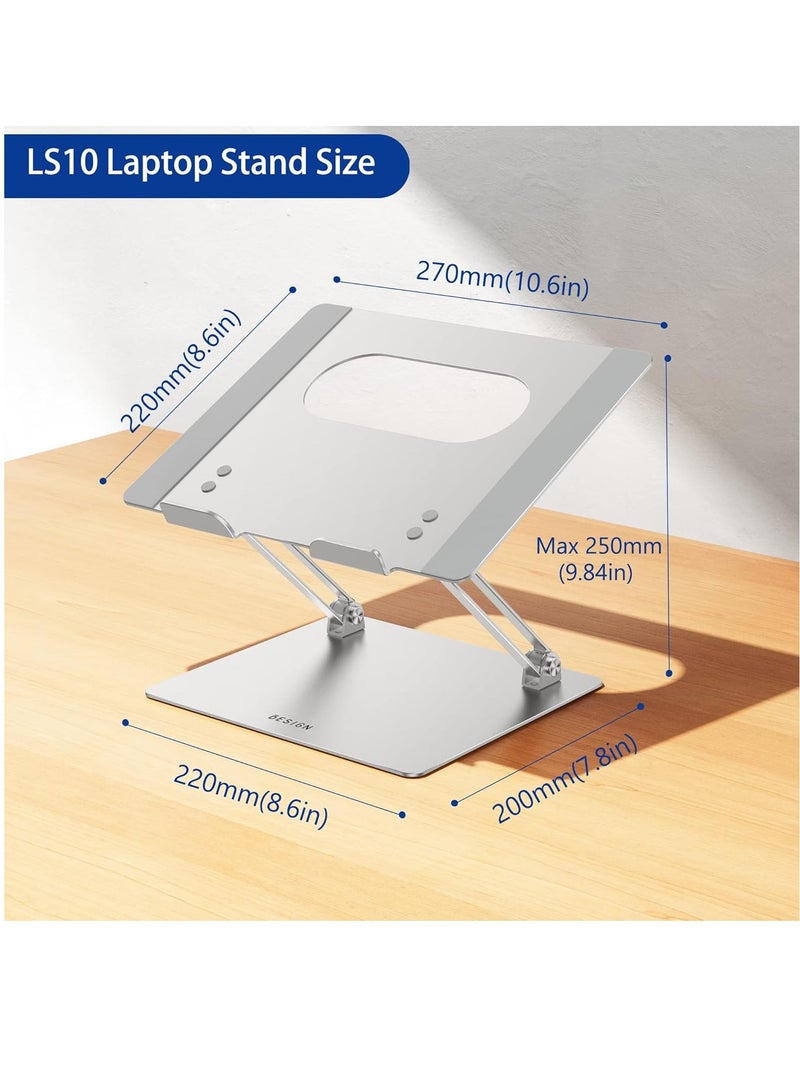 BSEN LS10 Adjustable Comfortable Aluminum Laptop Stand Notebook Computer Riser Compatible with MacBook Air Pro Dell Watch Lenovo 25 36cm Aluminum - Image 5