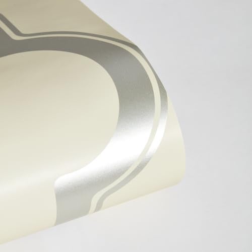 Tempaper Cream & Metallic Silver Marrakesh Removable Peel and Stick Wallpaper, 20.5 in X 16.5 ft, Made in the USA - Image 5