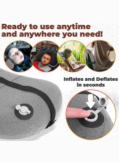 Garlo Inflatable Pillow for Camping, Backpacking Pillow, Travel, Hiking, Camping Pillow- Removable Foam Cover, Compact Ultralight Blow Up Air Pillows for Sleeping, Pad Attachment Strap for Camp Mat.  - Image 4