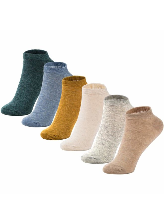 MAGIARTE Womens Ankle Socks Soft Pure Cotton Low Cut Athletic Casual Mutil Color No Show Socks for Women 6-Pack (#color 1) - Image 1