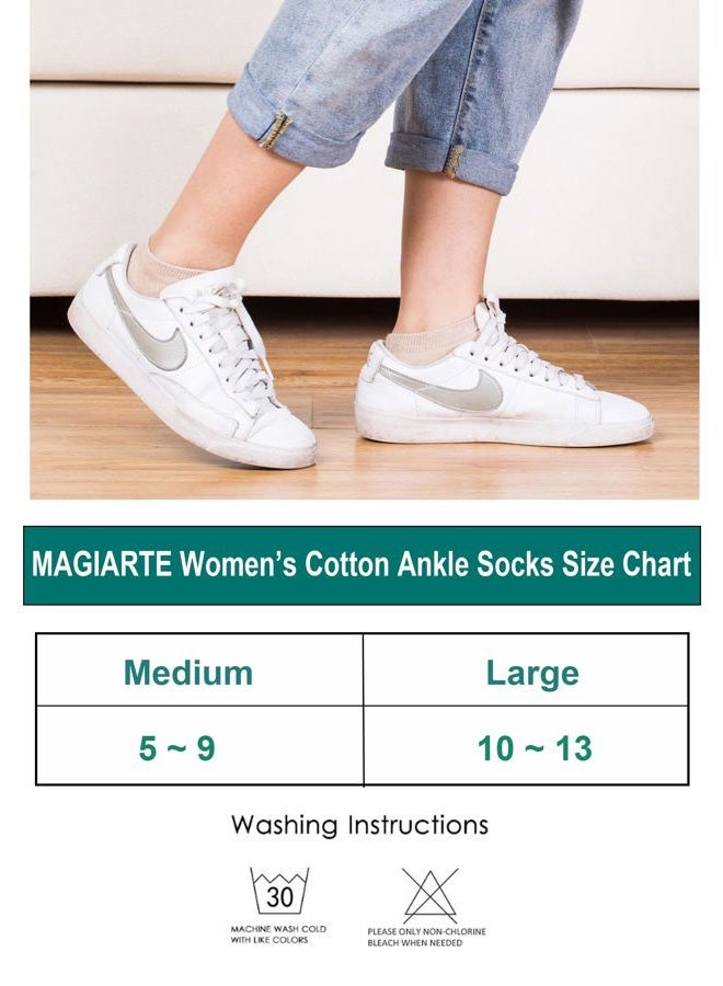 MAGIARTE Womens Ankle Socks Soft Pure Cotton Low Cut Athletic Casual Mutil Color No Show Socks for Women 6-Pack (#color 1) - Image 5