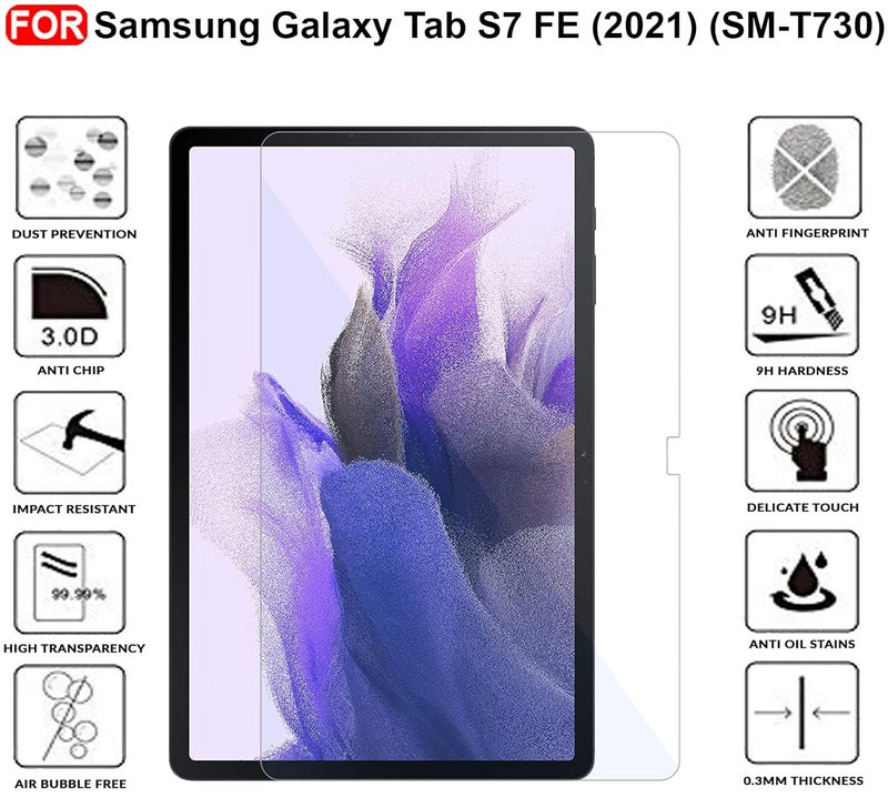 Cedo Samsung Tab S7 FE (12.4 inch) Tempered Glass | Screen Protector Clear Tempered Glass for Samsung Galaxy Tab S7 FE 12.4 inch - SM-T730/T733/T736B (2021) - Image 4