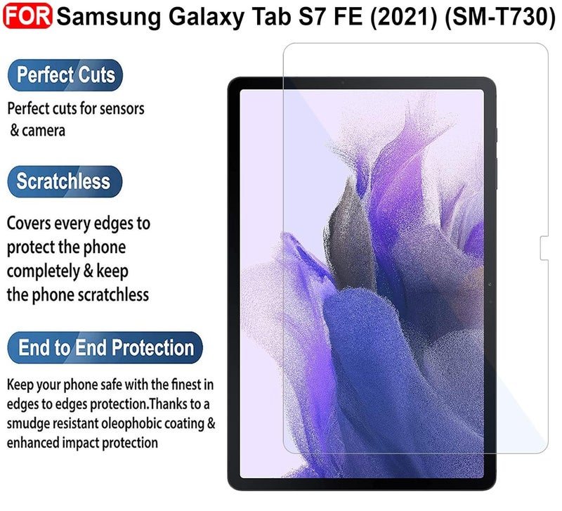 Cedo Samsung Tab S7 FE (12.4 inch) Tempered Glass | Screen Protector Clear Tempered Glass for Samsung Galaxy Tab S7 FE 12.4 inch - SM-T730/T733/T736B (2021) - Image 3