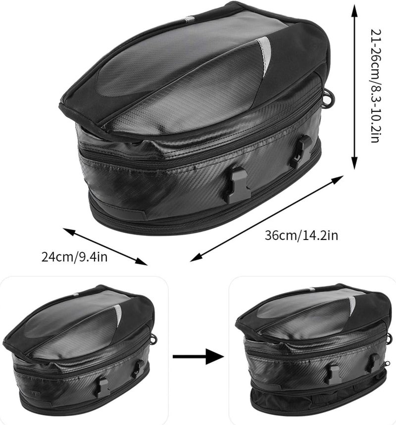 woobles Motorbike Bag,Motorcycle Tail Saddle Bag Rear Storage Pack Waterproof for Helmet Luggage 18.5L - Image 5