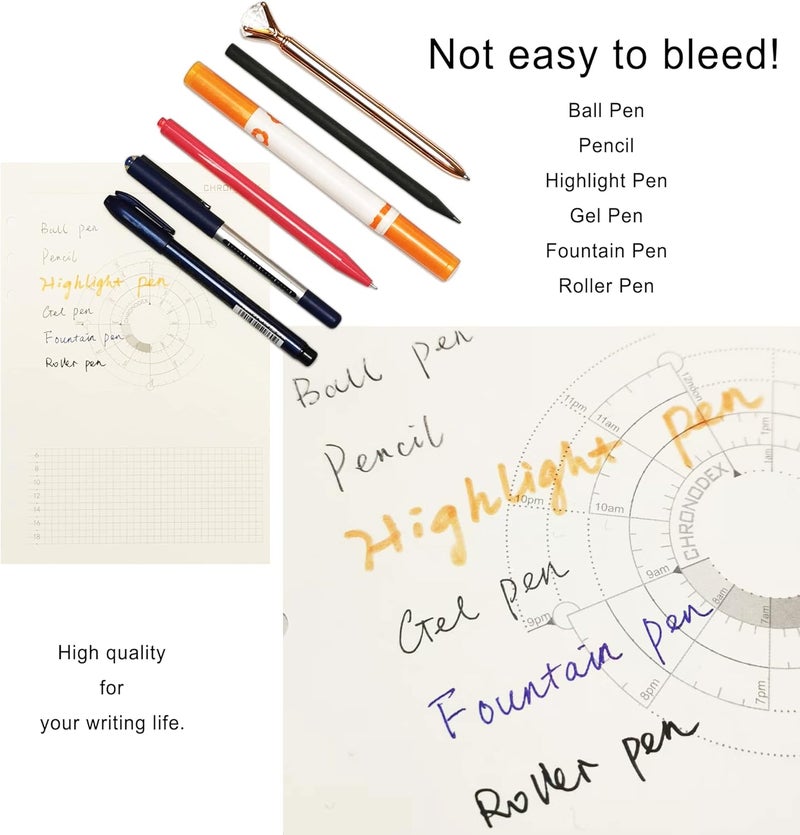 Repeated use friendly design Loose Leaf Punched Paper Refills Paper for 26 Hole Binder Personal Organizer Diary Notebook Refillable Planner (Time Plan, B5/26 Hole)… Diverse requirement fit - Image 4