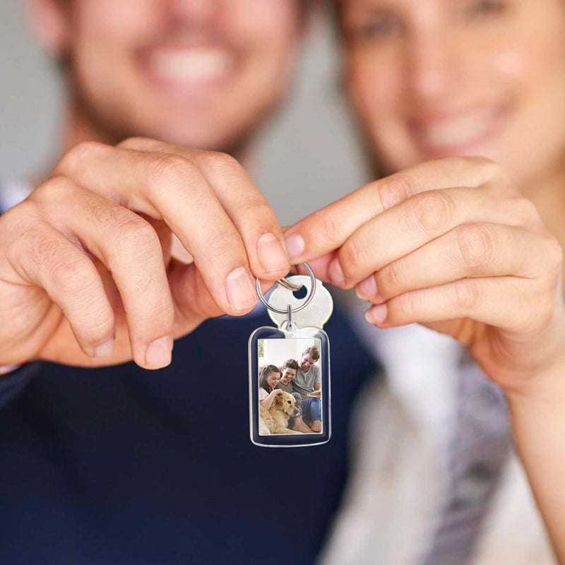 2pcs 10pcs Blank Insert Photo Frame Split Keychain Functional Keyring Picture Frame - Image 2