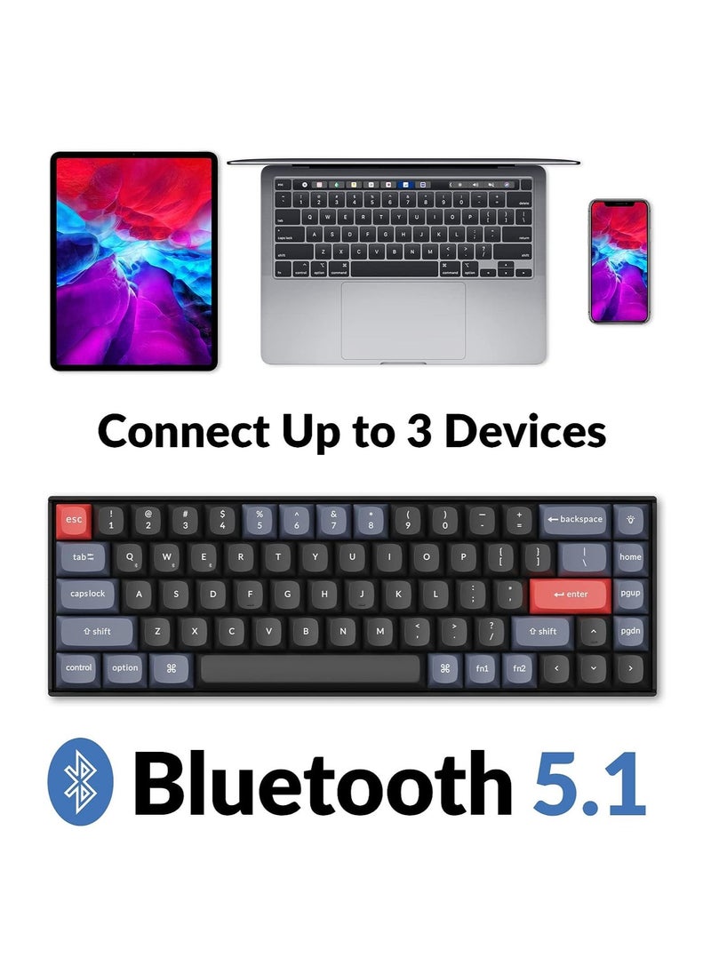 Keychron - K6 Pro Wireless Custom Mechanical Keyboard, QMK/VIA Programmable Macro, Hot-Swappable Keychron K Pro Blue Switch Keyboard, 65% Layout RGB Backlit Office Keyboard for Mac Windows Linux - Image 1