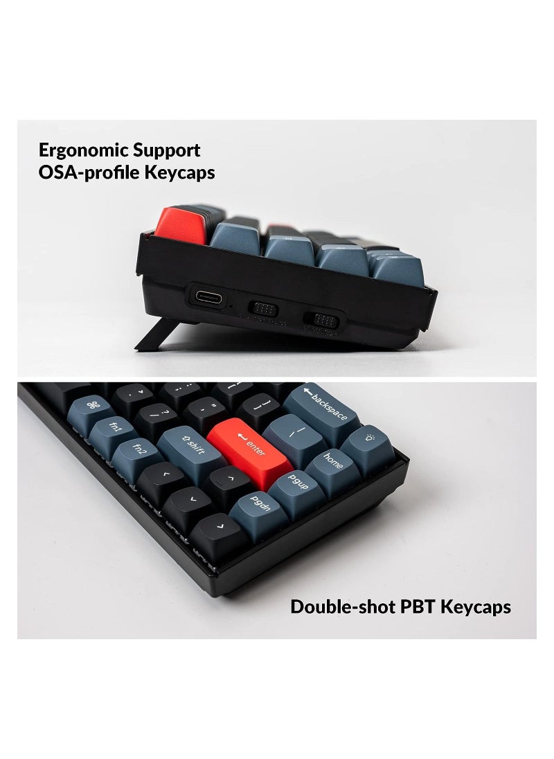 Keychron - K6 Pro Wireless Custom Mechanical Keyboard, QMK/VIA Programmable Macro, Hot-Swappable Keychron K Pro Blue Switch Keyboard, 65% Layout RGB Backlit Office Keyboard for Mac Windows Linux - Image 1