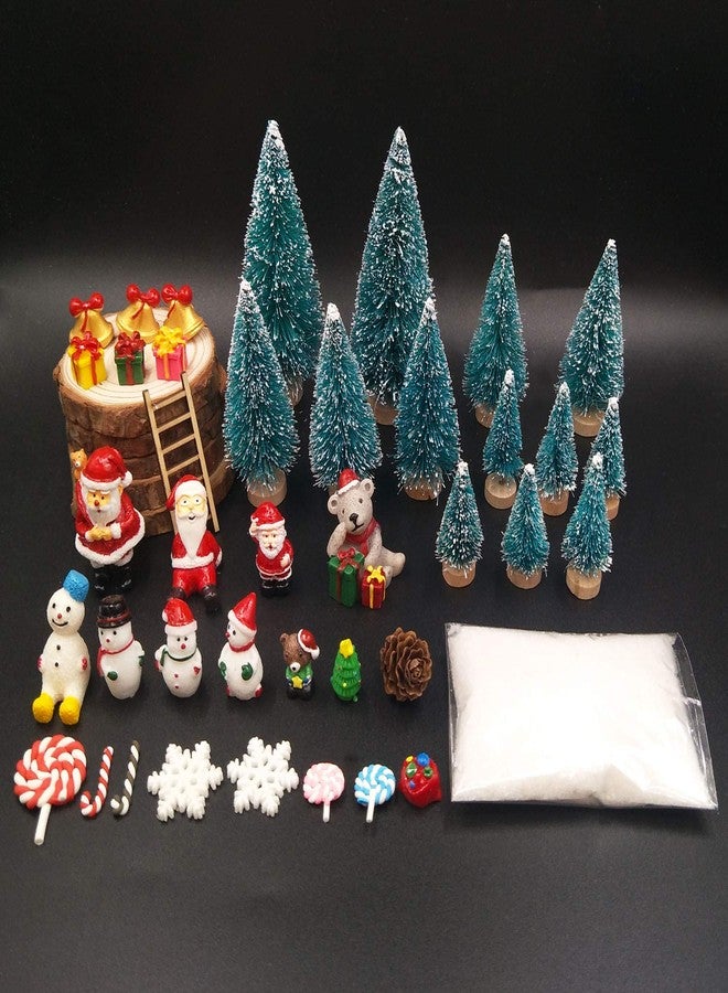 EMiEN 45 PCS Miniature Christmas Ornament,Kits for DIY Dollhouse,Fairy Garden,Mini Snowman, for Christmas Party Decoration,Micro Landscape Accessories - Image 2
