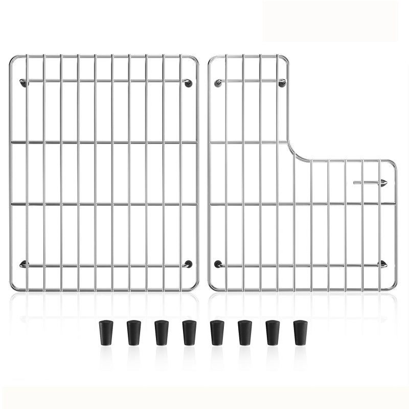 DPZM Stainless Steel Sink Protectors for Kitchen Sink 232 x116 Sink Racks Compatible with Kohler Whitehaven K6486 and K6487 Sink Grid Sink Grate for Bottom of Kitchen Sink with Rubber Feet - Image 2