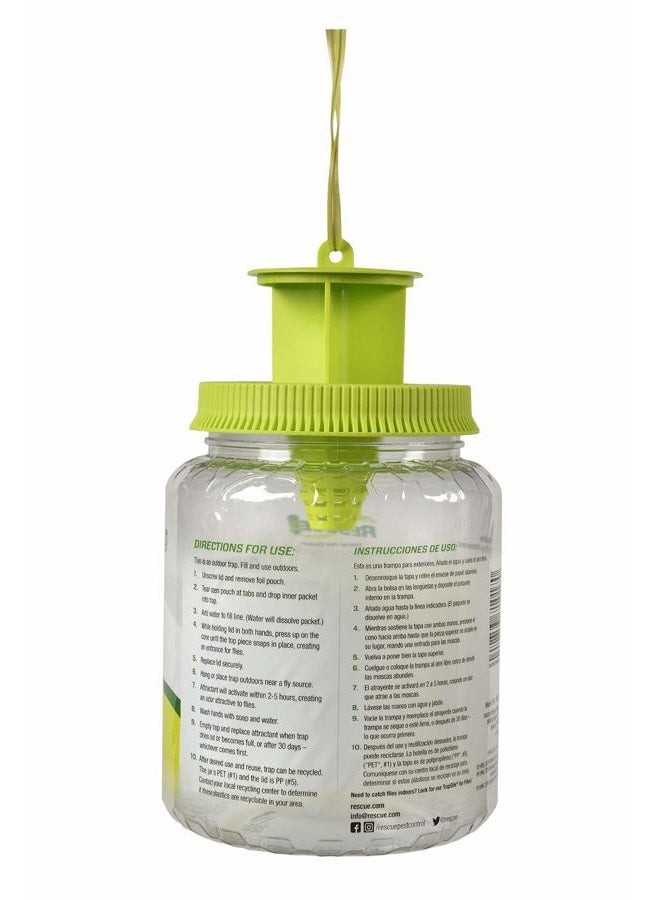 RESCUE Outdoor Fly Trap - Reusable - 3 Traps - Image 3