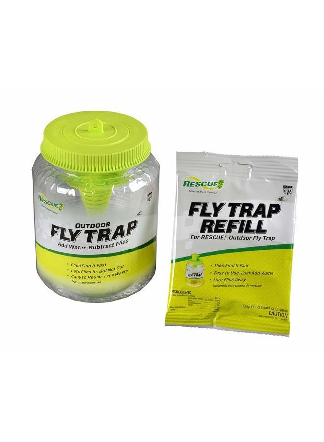 RESCUE Outdoor Fly Trap - Reusable - 3 Traps - Image 2