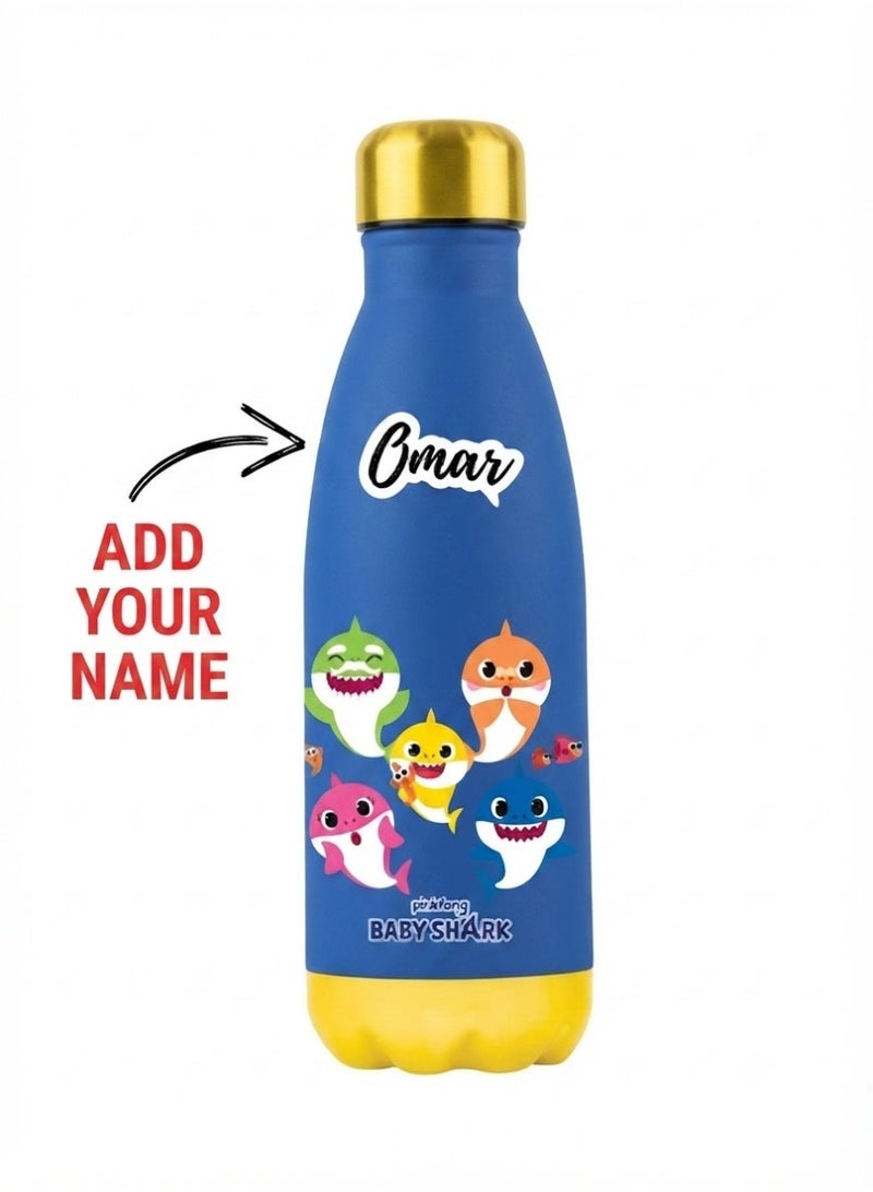 Pinkfong Add Your Name Custom Personalized Baby Shark 350ml Stainless Steel Water Bottle - Image 2