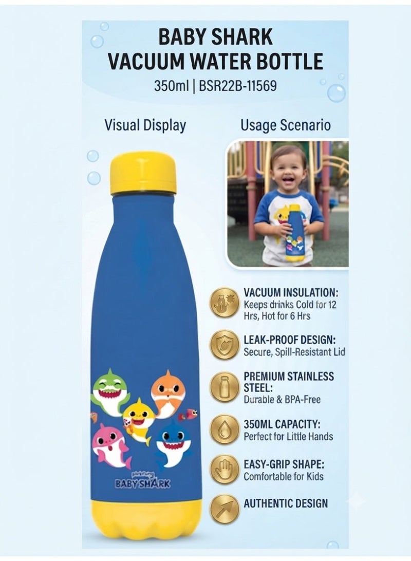 Pinkfong Add Your Name Custom Personalized Baby Shark 350ml Stainless Steel Water Bottle - Image 4