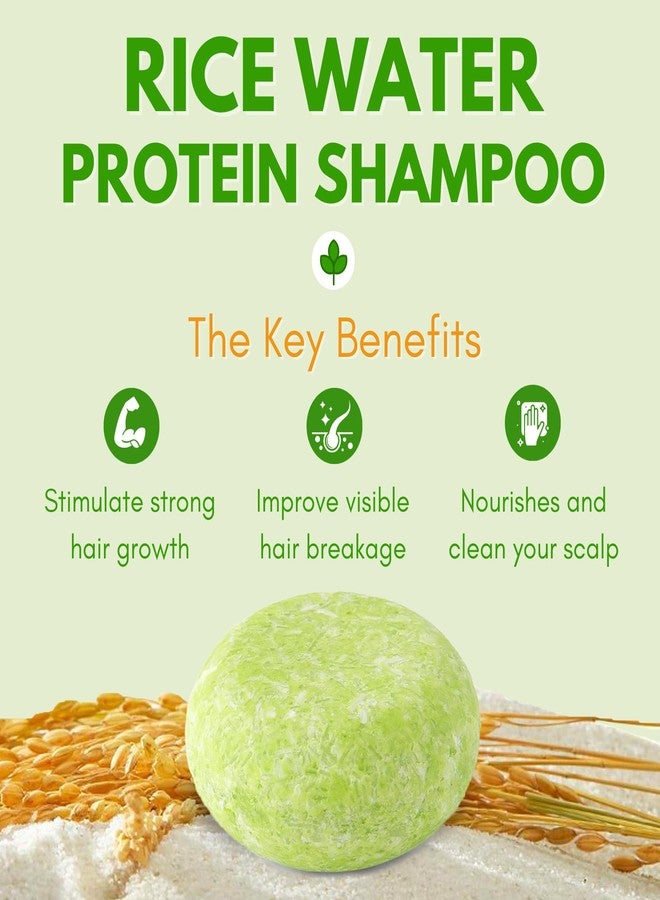 Muun Rice Water Shampoo and Conditioner Bar Pack 3 - Hair Growth, Thickening, Strengthening, Anti Hair Loss, Volumize & pH Balanced - Sulfate & Silicone Free For All Hair Type - Image 3