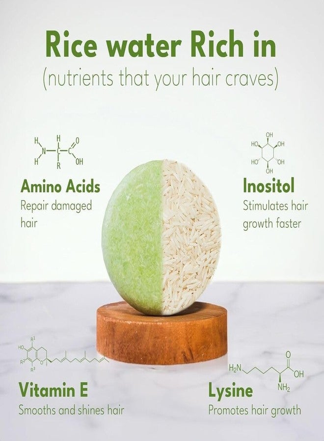 Muun Rice Water Shampoo and Conditioner Bar Pack 3 - Hair Growth, Thickening, Strengthening, Anti Hair Loss, Volumize & pH Balanced - Sulfate & Silicone Free For All Hair Type - Image 2