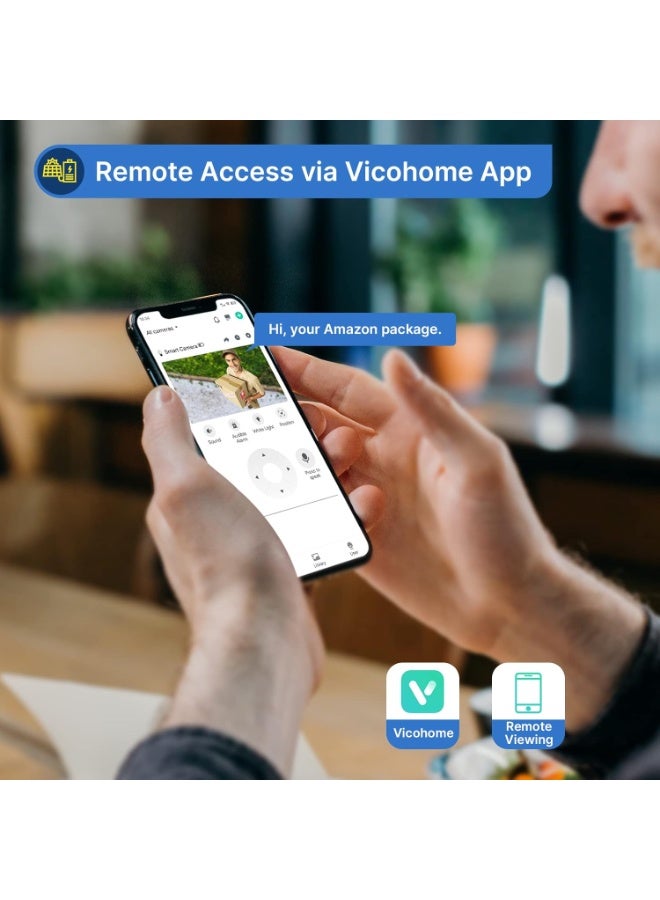 كاميرتين مراقبة خارجية لاسلكية CQ1 – تعمل بالطاقة الشمسية والواي فاي، بدقة 3 ميجا بيكسل، رؤية ليلية ملوّنة، صوت ثنائي واتصال 360 درجة - Image 4
