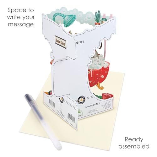 SANTORO Swing Card, 3D Pop Up Greeting Card - Doggy Bath Time - Pet Birthday Party, Dog Lovers, Adorable Puppies - Image 3