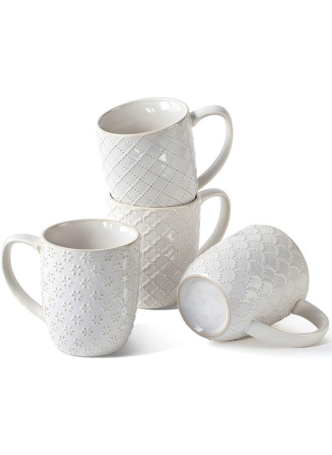 Angju Ceramic Coffee Mug, Large Coffee Cup,Tea Cup With Handle,Coffee Mug Embossment Espresso Cups, Latte Mugs for Cappuccinos, Milk, Beer, Microwave & Dishwasher Safe,Set of 4 - pzsku/ZD4D35B689980DA488F88Z/45/_/1721181950/23cd54fd-925b-474c-84c7-ebb4ea12a15d