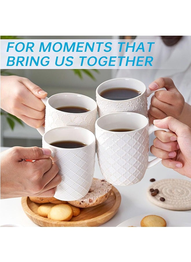 Angju Ceramic Coffee Mug, Large Coffee Cup,Tea Cup With Handle,Coffee Mug Embossment Espresso Cups, Latte Mugs for Cappuccinos, Milk, Beer, Microwave & Dishwasher Safe,Set of 4 - pzsku/ZD4D35B689980DA488F88Z/45/_/1721181960/b6308dfe-a218-4b09-ae7c-7e17c1e76792