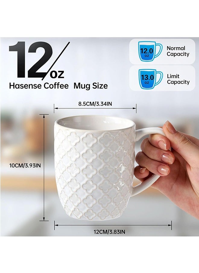 Angju Ceramic Coffee Mug, Large Coffee Cup,Tea Cup With Handle,Coffee Mug Embossment Espresso Cups, Latte Mugs for Cappuccinos, Milk, Beer, Microwave & Dishwasher Safe,Set of 4 - pzsku/ZD4D35B689980DA488F88Z/45/_/1721181962/84e3aedd-5111-45fe-997e-b283ba4c90ee