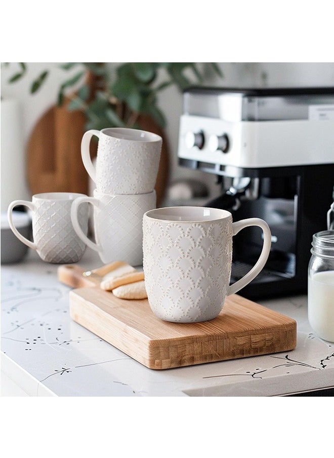 Angju Ceramic Coffee Mug, Large Coffee Cup,Tea Cup With Handle,Coffee Mug Embossment Espresso Cups, Latte Mugs for Cappuccinos, Milk, Beer, Microwave & Dishwasher Safe,Set of 4 - pzsku/ZD4D35B689980DA488F88Z/45/_/1721181963/e509220f-f9ac-4ed6-974a-8efea1ed9128